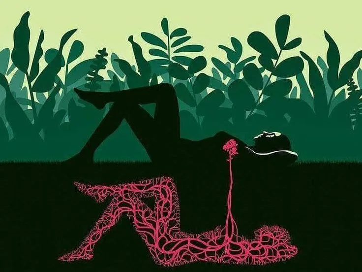 Illustration for grounding and red light therapy